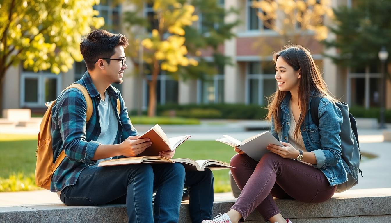 Student using a study guide to organize academic notes